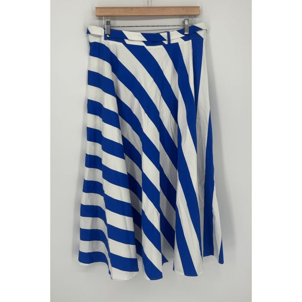 Zara Striped Midi Skirt with Belt